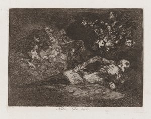 Nogen. [Ello dir?] (Nothing. The Event Will Tell), Plade 69 fra The Disasters of War af Francisco de Goya