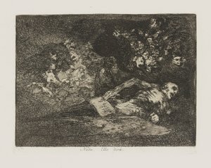 Nogen. vil det sige? (Intet. Begivenheden vil fortælle.), pl. 69 fra serien The Disasters of War af Francisco de Goya