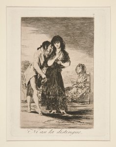 Ni asi la distingue (selv således kan han ikke få hende ud), pl. 7 fra Los caprichos af Francisco de Goya