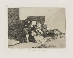 Kommer de ikke? vejr. (De ankommer ikke i tide.), pl. 52 fra serien The Disasters of War af Francisco de Goya