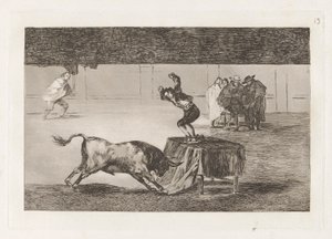 Endnu en galskab af ham på samme firkant (Another Madness of his in the Same Ring), tavle 19 fra La tauromaquia af Francisco de Goya