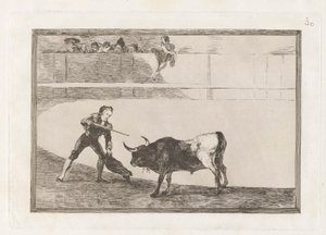 Pedro Romero drab? stående tyr (Pedro Romero Killing the Halted Bull), Plade 30 fra La tauromaquia af Francisco de Goya