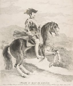 Filip IV til hest, efter Velázquez, 1778. af Francisco de Goya