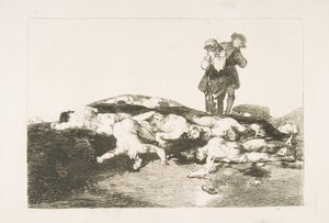 Plade 18 fra The Disasters of War Los Desastres de la Guerra: Begrav dem og hold jer stille..., 1810. af Francisco de Goya