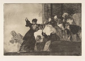 Plade 11 fra Disparates: Poor Folly, ca. 1816-23 udgivet 1864. af Francisco de Goya