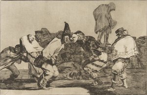 Plade 14 fra Disparates: Carnival Folly, ca. 1816-23 udgivet 1864. af Francisco de Goya