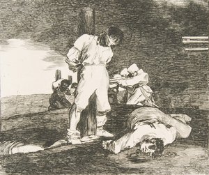 Plade 15 fra The Disasters of War Los Desastres de la Guerra: Og der er ingen hjælp...., 1810. af Francisco de Goya