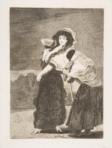 Tavle 16 fra Los Caprichos: For himlens skyld: og det var hendes mor Dios la Perdone..., 1797-98. af Francisco de Goya