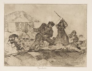 Plade 28 fra The Disasters of War Los Desastres de la Guerra: Rabbl..., 1810 udgivet 1863. af Francisco de Goya
