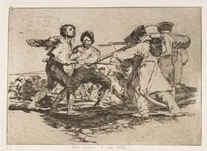 Plade 2 fra The Disasters of War Los Desastres de la Guerra: Rightl..., 1810 udgivet 1863. af Francisco de Goya