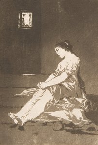 Plade 32 fra Los Caprichos: Fordi hun var modtagelig., 1799. af Francisco de Goya