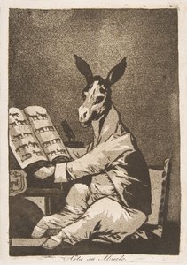 Tavle 39 fra Los Caprichos: Og det var hans bedstefar også. Asta su Abuelo., 1799. af Francisco de Goya
