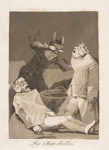 Plade 50 fra Los Caprichos: The Chinchillas Los Chinchillas., 1799. af Francisco de Goya