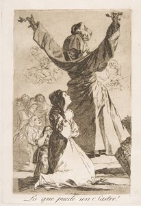 Tallerken 52 fra Los Caprichos: Hvad en skrædder kan! Hvilken skrædder kan!, 1799. af Francisco de Goya