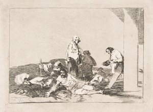 Plade 58 fra The Disasters of War Los Desastres de la Guerra: Det nytter ikke at græde ..., 1811-12. af Francisco de Goya