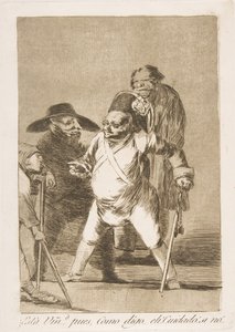 Plade 76 fra Los Caprichos: Du forstår... ja, som jeg siger... eh! Pas på! ellers..., 1799. af Francisco de Goya