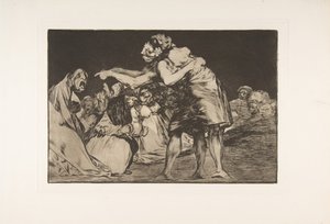 Plade 7 fra Disparates: Disorderly Folly, ca. 1816-23 udgivet 1864. af Francisco de Goya