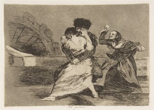 Plade 9 fra The Disasters of War Los Desastres de la Guerra: They d..., 1810 udgivet 1863. af Francisco de Goya