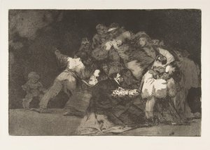 Plade 9 fra Disparates:General dårskab, ca. 1816-23 udgivet 1864. af Francisco de Goya