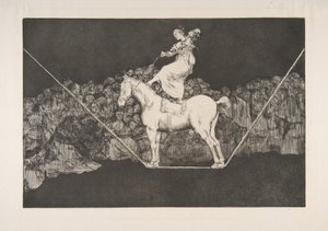 Plade B fra Disparates:Punctual Folly, ca. 1816-23 udgivet før 1877. af Francisco de Goya