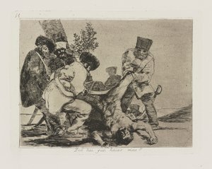 hvad? skal du gøre mere? (Hvad mere kan der gøres?), pl. 33 fra serien The Disasters of War af Francisco de Goya