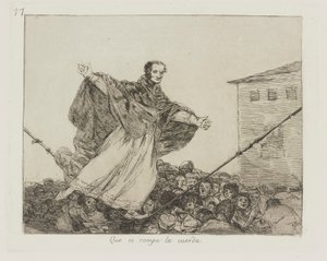 Rebet knækker. (Må ledningen knække.), pl. 77 fra serien The Disasters of War af Francisco de Goya