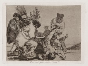 Hvad [sic] er der at gøre mere? (What More Can Be Done?), Plade 33 fra The Disasters of War af Francisco de Goya