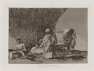 The Healthy and the Sick, Plade 57 fra The Disasters of War af Francisco de Goya