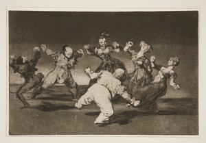 Er du Marina bayl? [sic], tome lo que hall? (Hvis Marion Will Dance, then She has To Take the Consequences), pl. 12 fra serien Los proverbios af Francisco de Goya