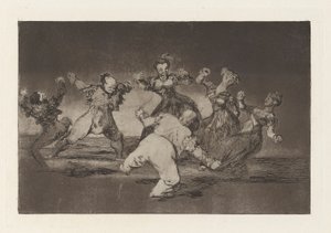 Si Marina bayl?, tome lo que hall? (If Marion Will Dance, Then She has to Take the Consequences), fra serien Los disparates (Los proverbios) af Francisco de Goya