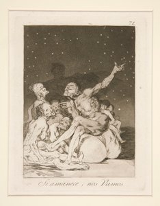 Si amanece, nos vamos (Når dagen pauser, vil vi være fri), pl. 71 fra serien Los caprichos af Francisco de Goya