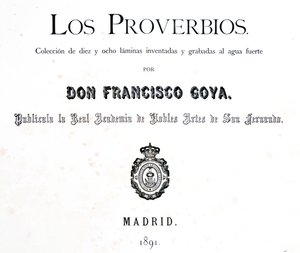 Titelblad til Los Proverbios eller Ordsprog, 1819-1823 af Francisco de Goya