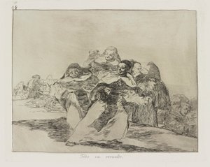 Alt er blandet sammen. (Alt er Topsy-Turvy.), Pl. 42 fra serien The Disasters of War af Francisco de Goya