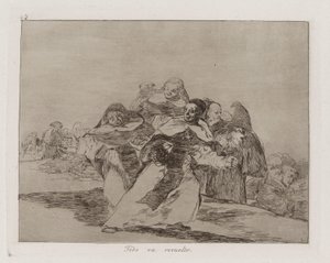 Alt er topsy-turvy, Plade 42 fra The Disasters of War af Francisco de Goya