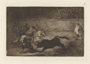En spansk rytter smadrer af Francisco de Goya
