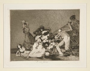 Y søn Fieras (og de er som vilde dyr), pl. 5 fra los desastres de la Guerra (krigskatastroferne) af Francisco de Goya