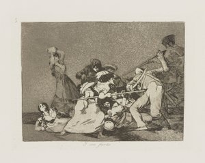 Y søn fieras. (Og de er som vilde dyr.), pl. 5 fra serien Los desastres de la guerra (Krigens katastrofer) af Francisco de Goya