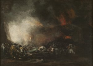 Hospital Fire, c. 1810. af Francisco Goya de