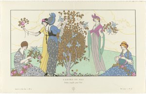 Gazette du Bon Ton, 1914 - Nr. 5, pl. 42: Maj -træet / enkle kjoler til sommeren (titel på objekt) af Francisco Javier Gosé