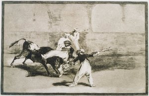 En maur fanget af tyren ... fra La Tauromaquia af Francisco de Goya