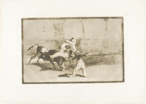 A Moor Fanget af Tyren i Ringen, plade 8 fra The Art of Tyrefighting af Francisco Jose de Goya y Lucientes