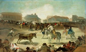 A Village Tyrefight (olie på lærred) af Francisco de Goya