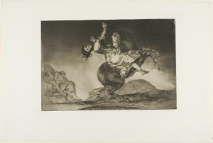 En kvinde og en hest, lad en anden mestre dem, tallerken ti fra Los Proverbios af Francisco Jose de Goya y Lucientes