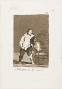 Og hans hus brænder, plade 18 fra Los Caprichos af Francisco Jose de Goya y Lucientes