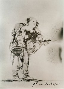 Beggarwoman (papir og trækul) af Francisco Jose de Goya y Lucientes