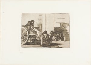 Vognladninger til kirkegården, plade 64 fra The Disasters of War af Francisco Jose de Goya y Lucientes