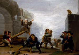 Børn, der kæmper og leger på en vippe