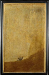 Hund, halvt nedsænket (maleri på lærred) af Francisco Jose de Goya y Lucientes