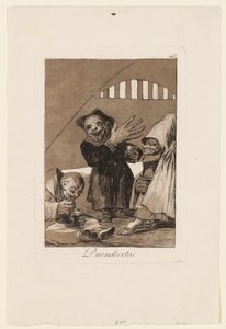Duendecitos, tallerken fra "Los Caprichos", 1799 af Francisco de Goya