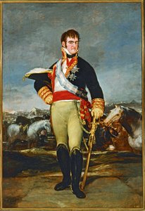 Ferdinand VII, konge af Spanien i en kavalerilejr ... (maleri på lærred) af Francisco Jose de Goya y Lucientes